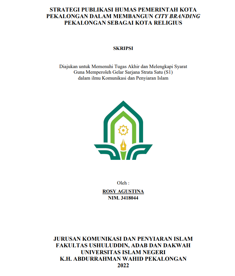 StrategiPublikasi Humas Pemerintah Kota Pekalongan dalam Membangun City Branding Pekalongan Sebagai Kota Religius