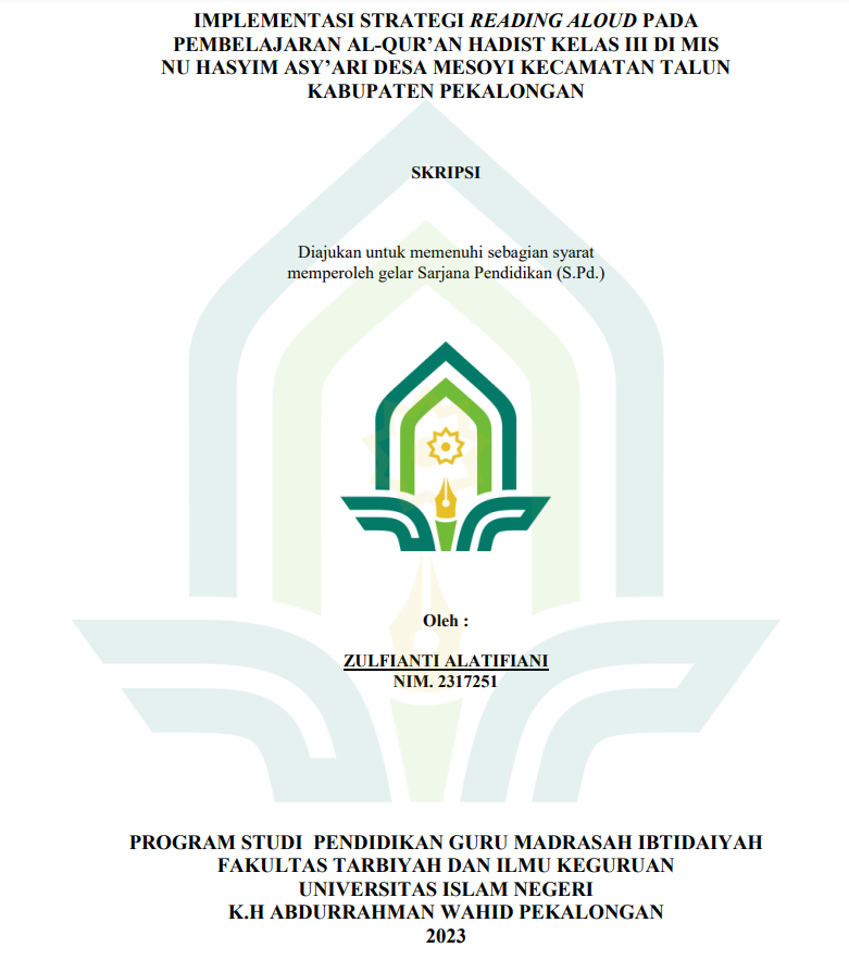 Implementasi Strategi Reading Pada Pembelajaran Al-Qur'an Hadist Kelas III Di MIS NU Hasyim Asy'ari Desa Mesoyi Kecamatan Talun Kabupaten Pekalongan