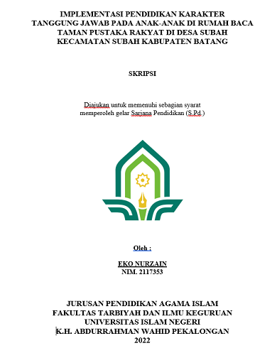 Implementasi Pendidikan Karakter Tanggung Jawab Pada Anak-Anak di Rumah Baca Taman Pustaka Rakyat di Desa Subah Kecamatan Subah Kabupaten Batang