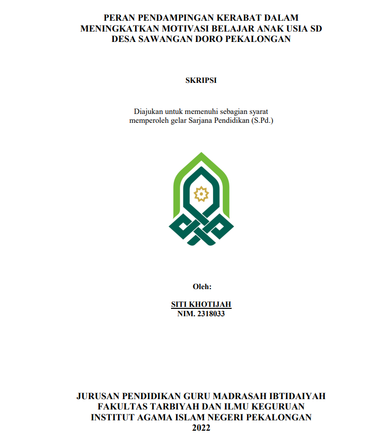 Peran Pendampingan Kerabat dalam Meningkatkan Motivasi Belajar Anak Usia SD Desa Sawangan Doro Pekalongan