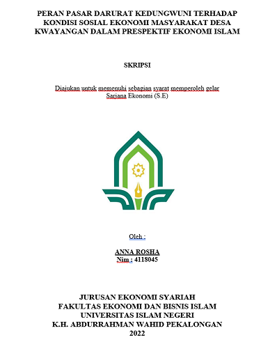 Peran Pasar Darurat Kedungwuni Terhadap Kondisi Sosial Ekonomi Masyarakat Desa Kwayangan Dalam Perspektif Ekonomi Islam