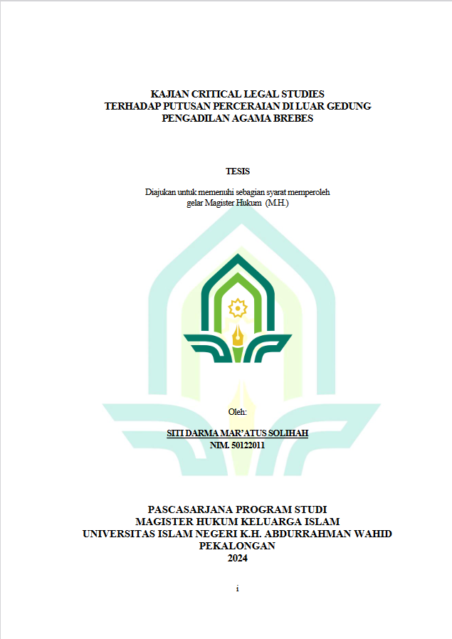 Kajian Critical Legal Studies Terhadap Putusan Perceraian Di Luar Gedung Pengadilan Agama Brebes