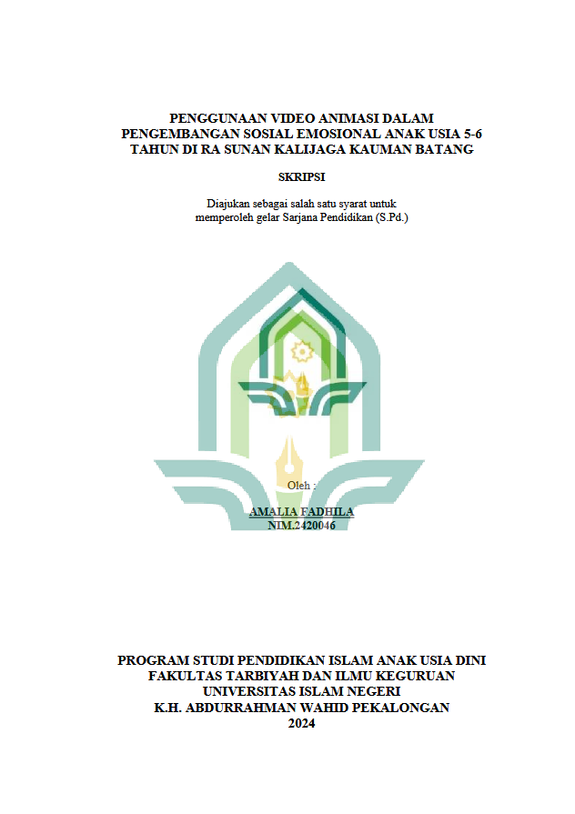 Penggunaan Video Animasi Dalam Pengembangan Sosial Emosional Anak Usia 5-6 Tahun Di RA Sunan Kalijaga Kauman Batang