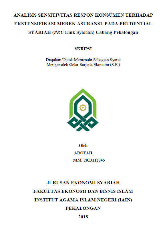 Analisis Sensitivitas Respon Konsumen terhadap Ekstensifikasi Merek Asuransi pada Prudential Syariah(PRU Link Syariah) Cabang Pekalongan)