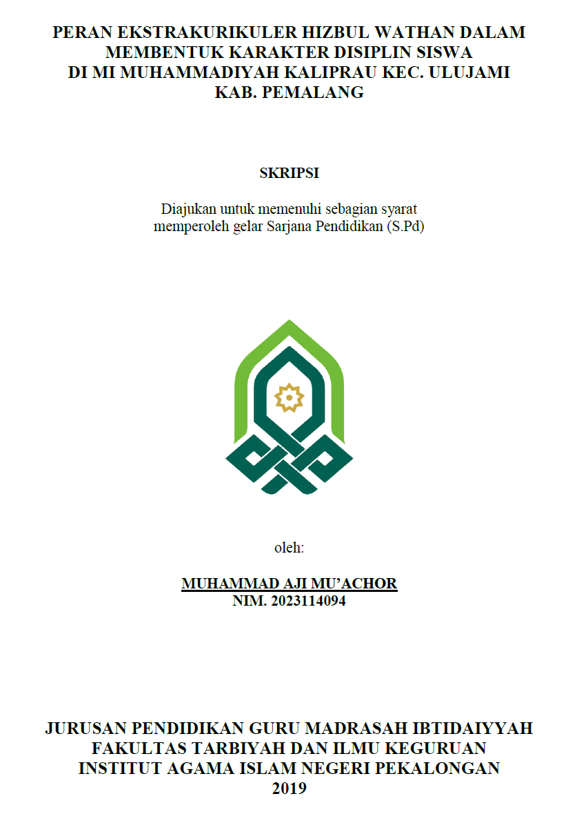 Peran Ekstrakurikuler Hizbul Wathan Dalam Membentuk Karakter disiplin Siswa Di MI Muhammadiyah Kaliprau Kec.Ulujami Kab. Pemalang