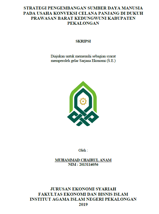 Strategi Pengembangan Sumber Daya Manusia Pada Usaha Konveksi Celana Panjang di Dukuh Prawasan Barat Kedungwuni Kabupaten Pekalongan