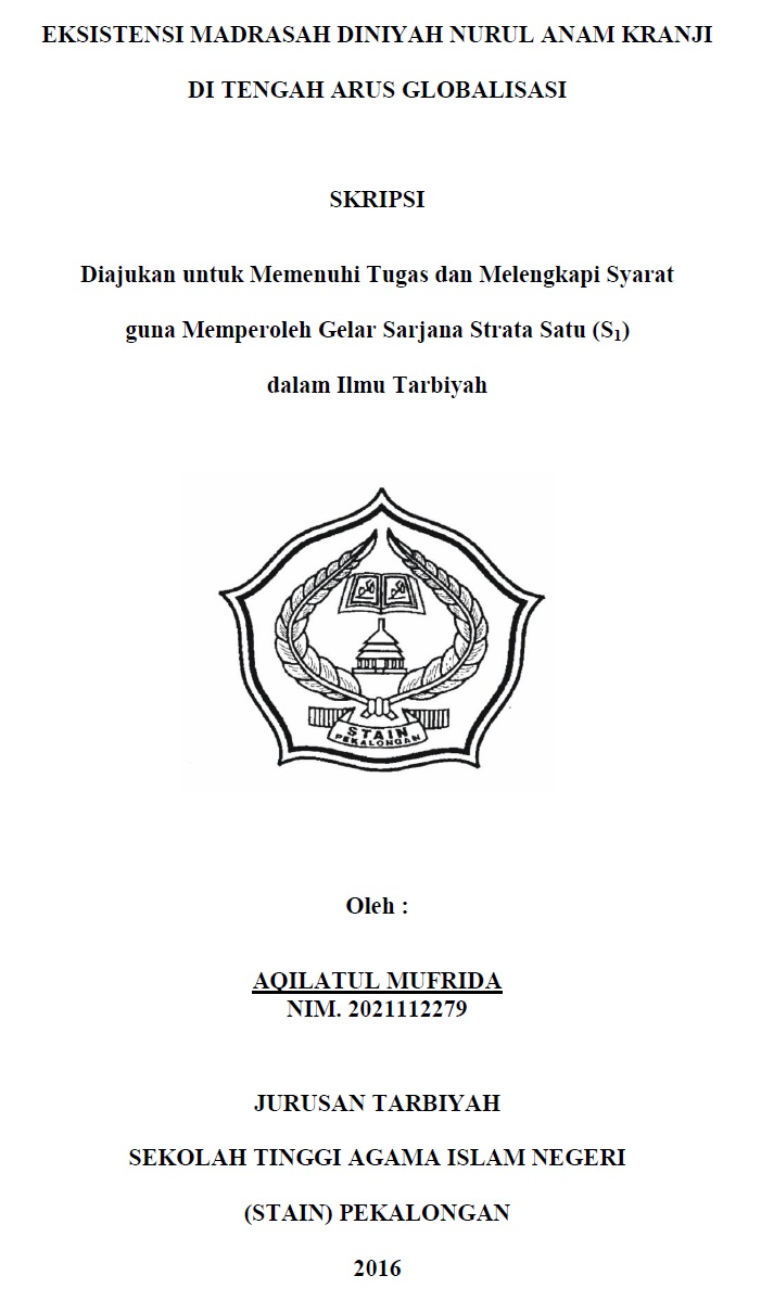 Eksistensi Madrasah Diniyah Nurul Anam Kranji di Tengah Arus Globalisasi