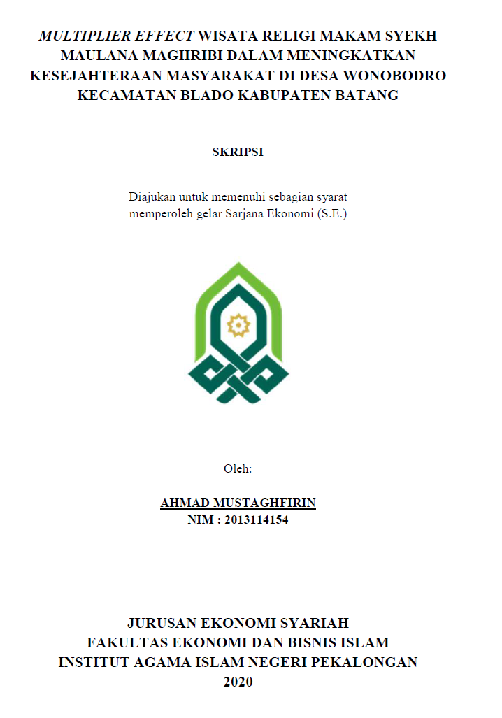 Multiplier Effect Wisata Religi Makam Syekh Maulana Maghribi Dalam Meningkatkan Kesejahteraan Masyarakat di Desa Wonobodro Kecamatan Blado Kabupaten Batang