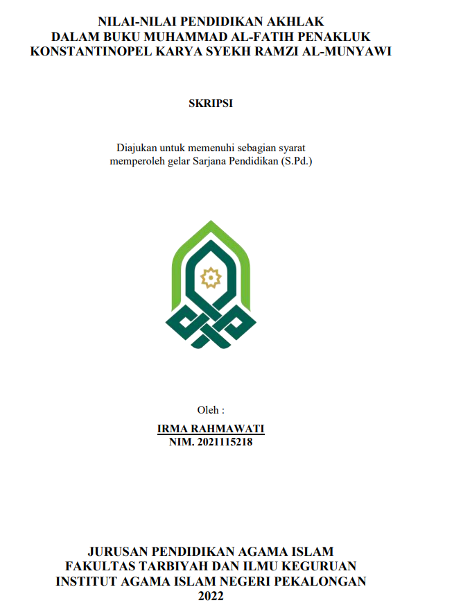 Nilai-Nilai Pendidikan Akhlak Dalam Buku Muhammad Al-Fatih Penakluk Konstantinopel Karya Syekh Ramzi Al-Munyawi