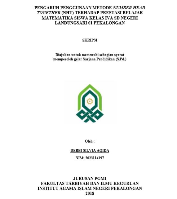 Pengaruh Metode Number Head Together (NHT) Terhadap Prestasi Belajar Matematika Siswa Kelas IV A SD Negeri Landungsari 01 Pekalongan