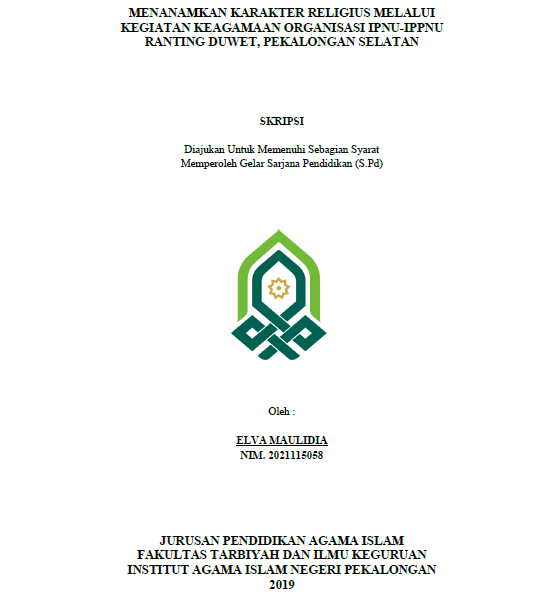 Menanamkan Karakter Religius Melalui Kegiatan Keagamaan Organisasi IPNU_IPPNU Ranting Duwet, Pekalongan Selatan