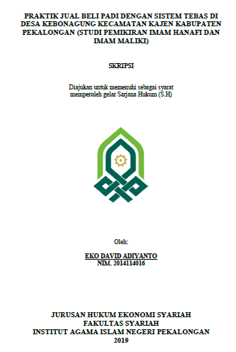 Praktik Jual Beli Padi Dengan Sistem Tebas  Di Desa Kebonagung Kecamatan Kajen Kabupaten Pekalongan (Studi Pemikiran Imam Hanafi Dan Imam Maliki)