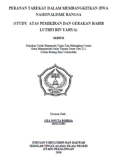 Peranan Tarekat Dalam Membangkitkan Jiwa Nasionalisme Bangsa (Studi Pemikiran Dan Gerakan Habib Luthfi Bin Yahya)