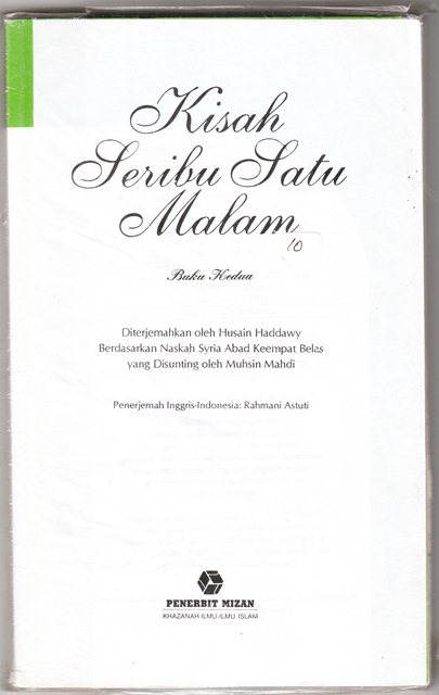 Kisah Seribu Satu Malam Buku Pertama