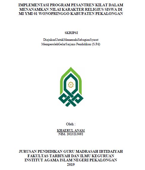 Implementasi Program Pesantren Kilat Dalam Menanamkan Nilai Karakter Religius Siswa Di MI YMI 01 Wonopringgo Kabupaten Pekalongan