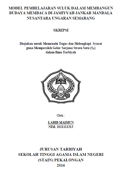 Model Pembelajaran Suluk Dalam Membangun Budaya Membaca di Jamaiyyah Jankar Mandala Nusantara Ungaran Semarang