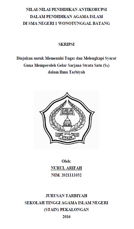 Nilai-nilai Pendidikan Antikorupsi Dalam Pendidikan Agama Islam di SMA Negeri 1 Wonotunggal Batang