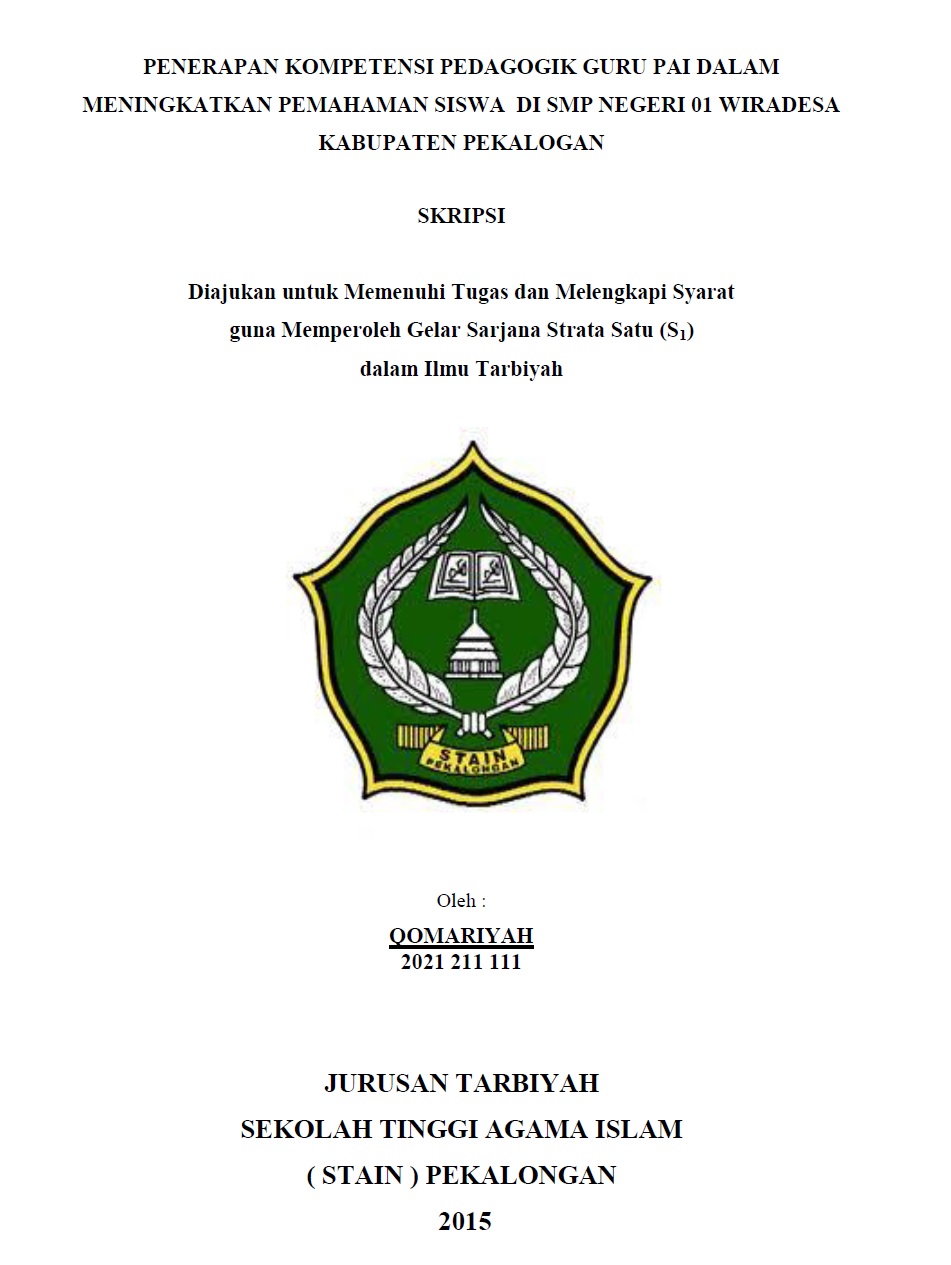 Penerapan Komperensi Pedagogik Guru PAI Dalam Meningkatkan Pemahaman Siswa Di SMP Negeri 01 Wiradesa Kabupaten Pekalongan