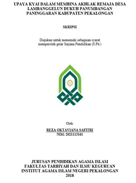 Upaya Kyai Dalam Membina Akhlak Remaja Desa Lambanggelun Dukuh Panumbangan Paninggaran Kabupaten Pekalongan