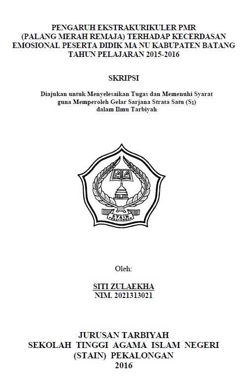 Pengaruh Ekstrakurikuler PMR (Palang Merah Remaja) Terhadap Kecerdasan Emosional Peserta Didik MA NU Kabupaten Batang Tahun Pelajaran 2015-2016
