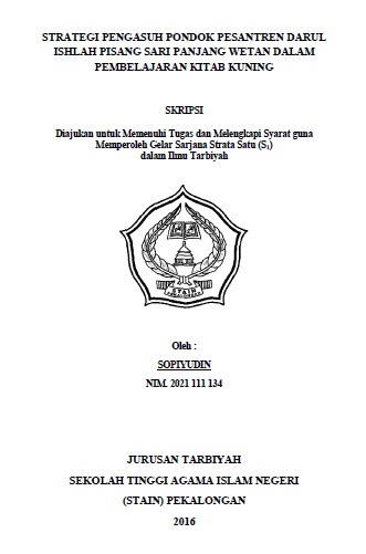 Strategi Pengasuh Pondok Pesantren Darul Ishlah Pisang Sari Panjang Wetan dalam Pembelajaran Kitab Kuning