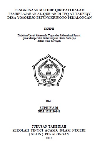 Penggunaan Metode Qiroati dalam Pembelajaran Al Quran di TPQ At-Taufiqy Desa Yosorejo Petungkriyono Pekalongan