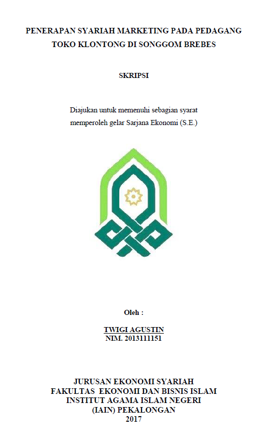 Penerapan Syariah Marketing pada Pedagang Toko Klontong di Songgom Brebes