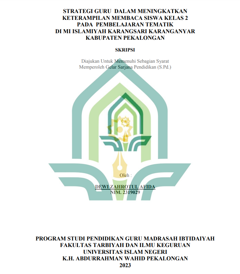 Strategi Guru Dalam Meningkatkan Keterampilan Membaca Siswa Kelas 2 Pada Pembelajaran Tematik Di MI Islamiyah Karangsari Karanganyar Kabupaten Pekalongan