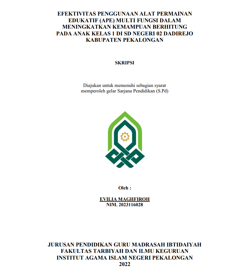 Efektivitas Penggunaan Alat Permainan Edukatif (APE) Multi Fungsi dalam Meningkatkan Kemampuan Berhitung pada Anak Kelas I di SD Negeri 02 Ddaadirejo Kabupaten Pekalongan