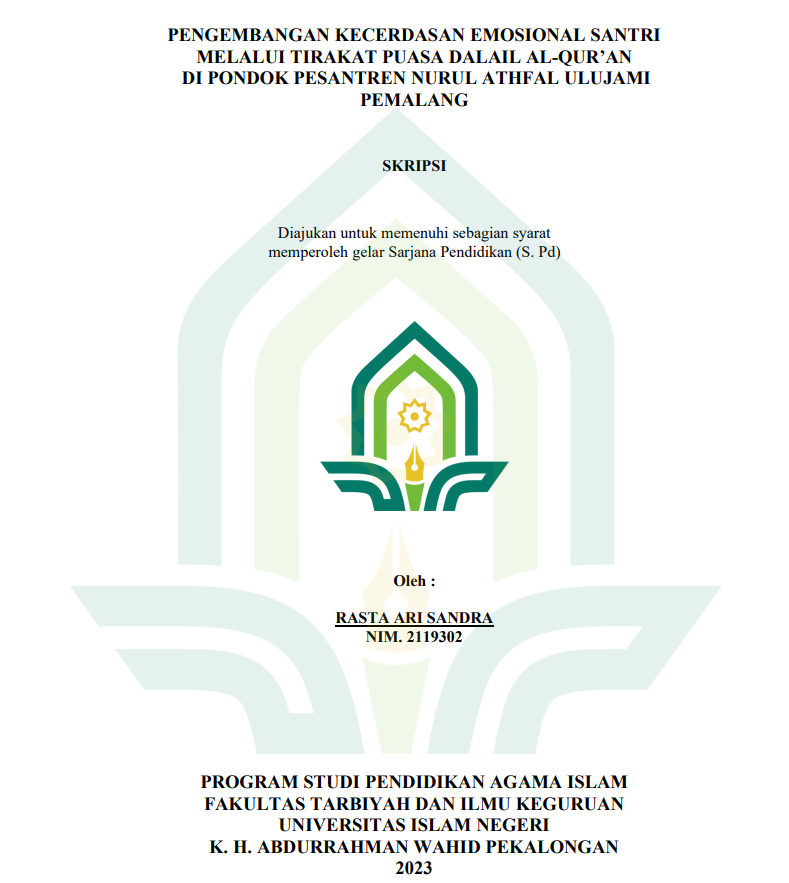 Pengembangan Kecerdasan Emosional Santri Melalui Tirakat Puasa Dalail Al-Qur'an Di Pondok Pesantren Nurul Athfal Ulujami Pemalang