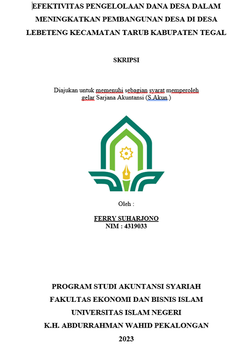 Efektivitas Pengelolaan Dana Desa dalam Meningkatkan Pembangunan Desa di Desa Lebeteng Kecamatan Tarub Kabupaten Tegal