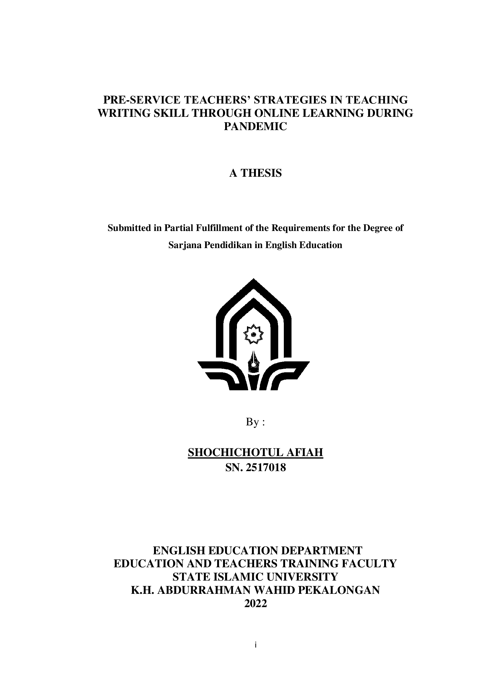 Pre-Service Teachers' Strategies in Teaching Writing Skill Through Online Learning During Pandemic