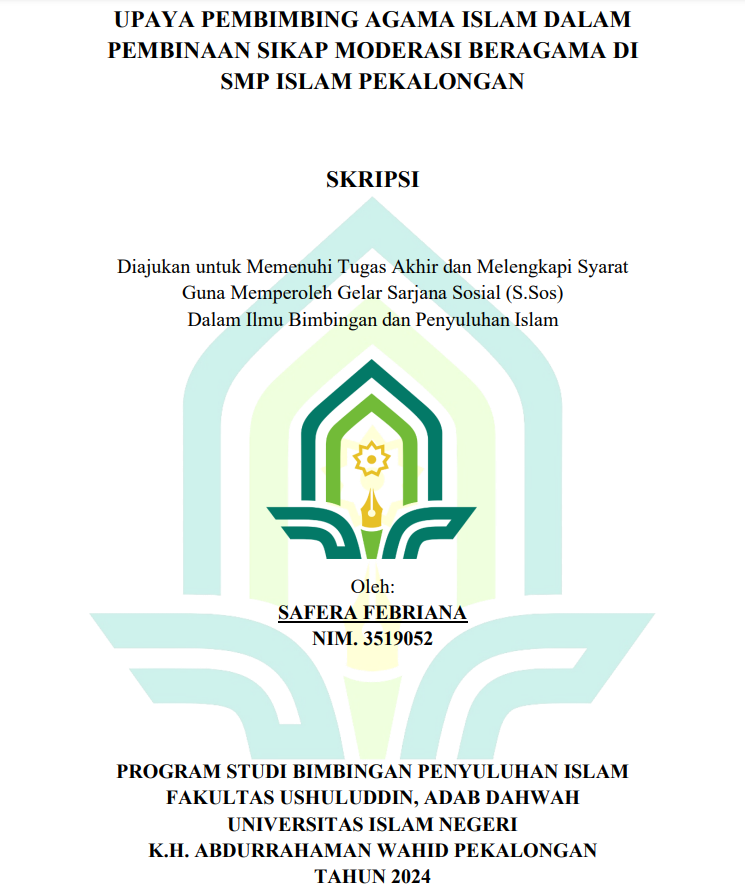 Upaya Pembimbing Agama Islam Dalam Pembinaan Sikap Moderasi Beragama di SMP Islam Pekalongan