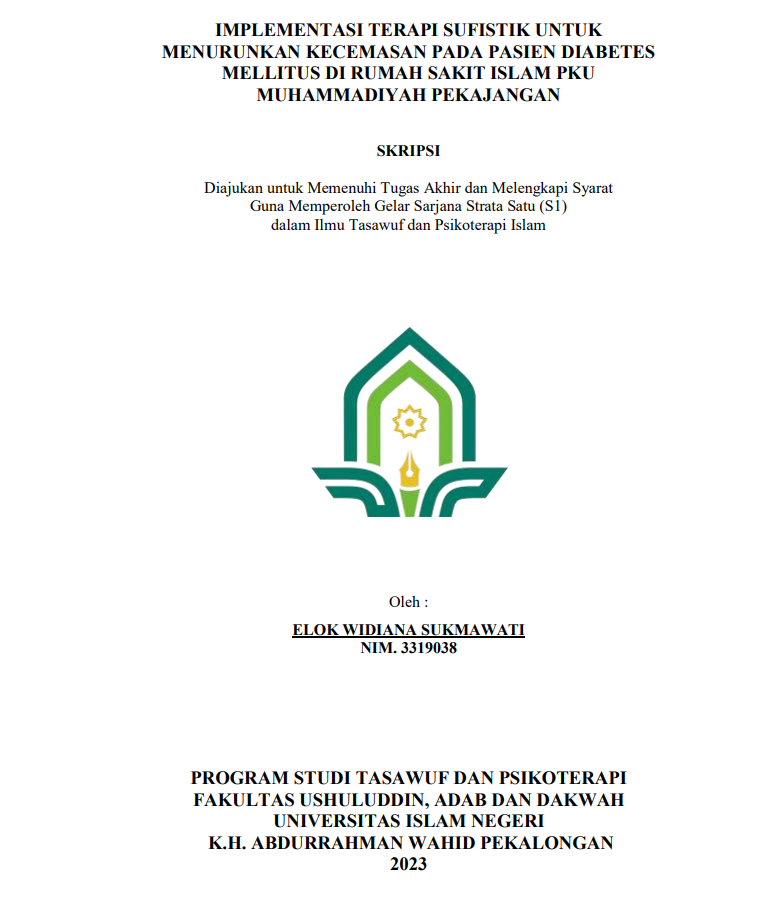 Implementasi Terapi Sufistik untuk Menurunkan Kecamatan pada Pasien Diabetes Mellitus di Rumah Sakit Islam PKU Muhammadiyah Pekajangan