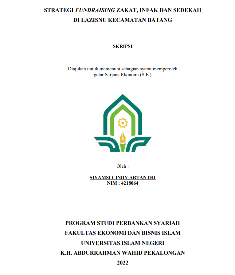 Strategi Fundraising Zakat, Infak dan Sedekah di LAZISNU Kecamatan Batang