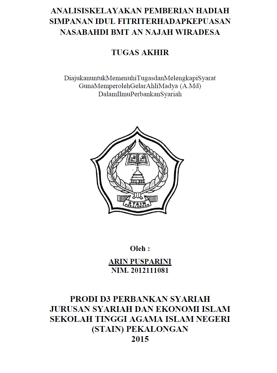 Penerapan Fatwa DSN MUI NO.11/DSN-MUI/IV/2000 Pada Pembiayaan Multijasa Dengan Akad Kafalah Di Bank Tabungan Negara (BTN) Kantor Cabang Syariah (KCS) Tegal