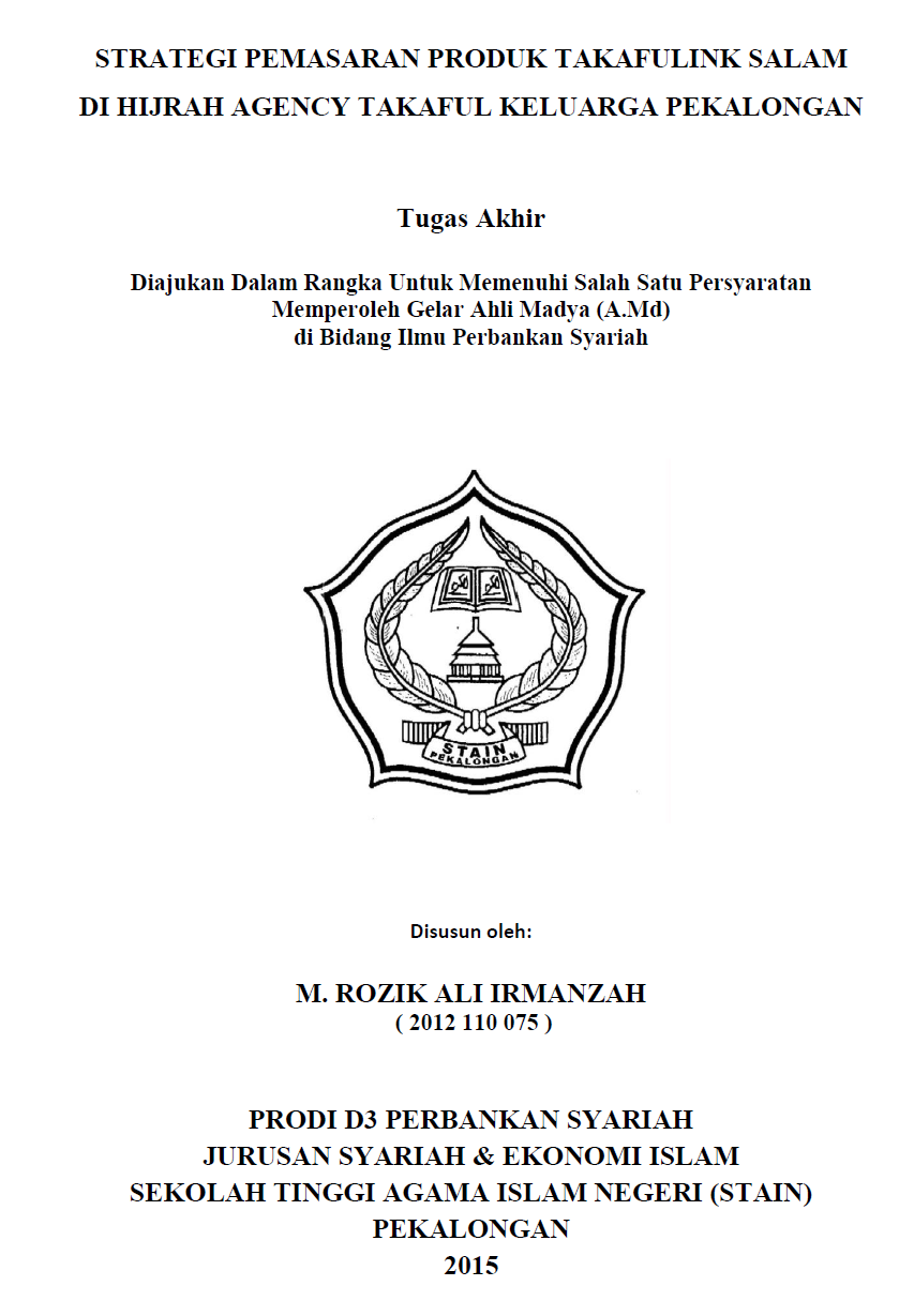 Strategi Pemasaran Produk Takafulink Salam Di Hijrah Agency Takaful Keluarga Pekalongan