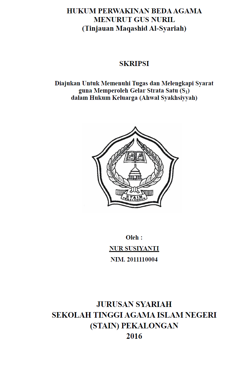 Hukum Perkawinan Islam Beda Agama Menurut Gus Nuril (Tinjauan Maqashid Al Syariah)