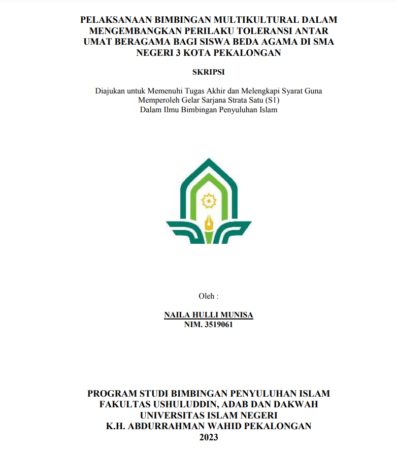 Pelaksanaan Bimbingan Multikultural dalam Mengembangkan Perilaku Toleransi Antar Umat Beragama Bagi Siswa Beda Agama di SMA Negeri 3 Kota Pekalongan