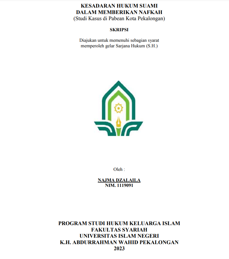 Kesadaran Hukum Suami dalam Memberikan (Studi Kasus di Pabean Kota Pekalongan)