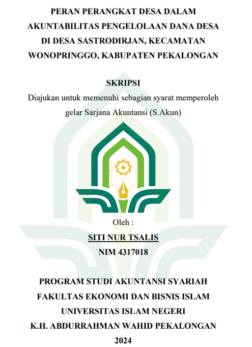 Peran Perangkat Desa Dalam Akuntabilitas Pengelolaan Dana Desa di Desa Sastrodirjan, Kecamatan Wonopringgo, Kabupaten Pekalongan