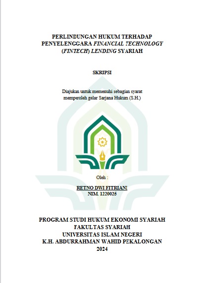 Perlindungan Hukum Terhadap Penyelenggara Financial Technology (Fintech) Lending Syariah