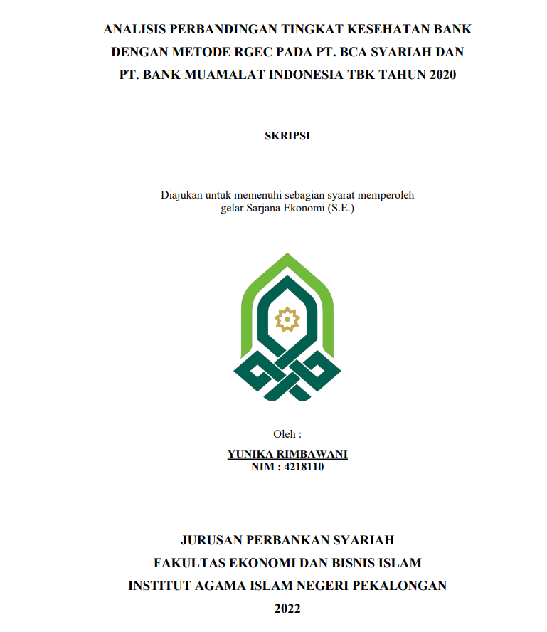 Analisis Perbandingan Tingkat Kesehatan Bank Dengan Metode RGEC Pada PT. BCA Syariah Dan PT. BANK Muamalat Indonesia TBK Tahun 2020