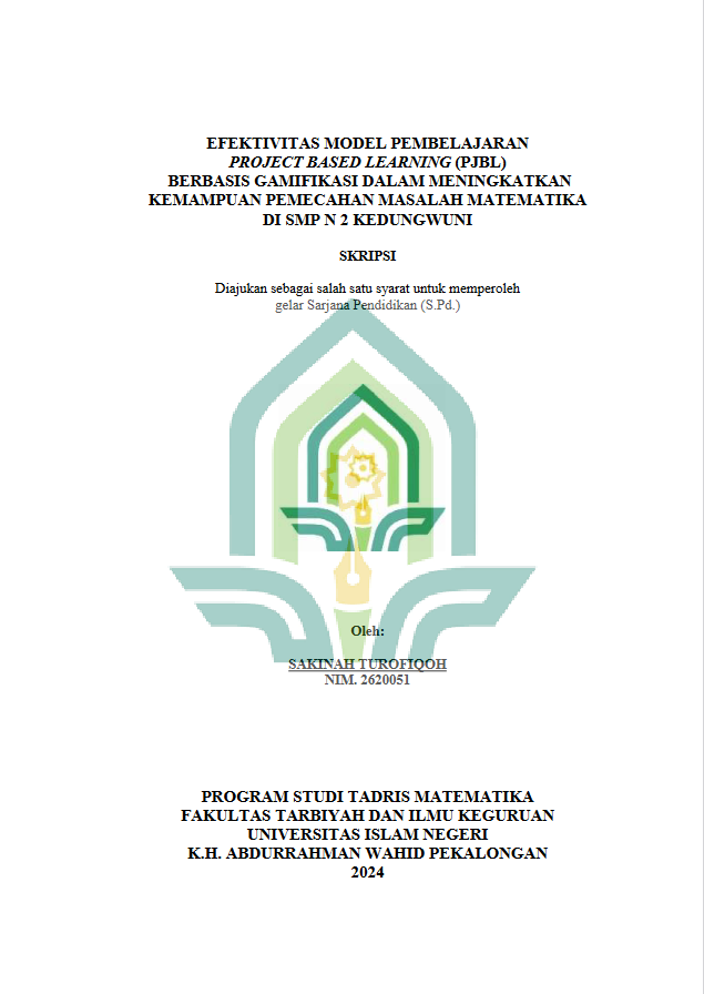 Efektivitas Model Pembelajaran Project Based Learning (PJBL) Berbasis Gamifikasi Dalam Meningkatkan Kemampuan Pemecahan Masalah Matematika di SMP N 2 Kedungwuni