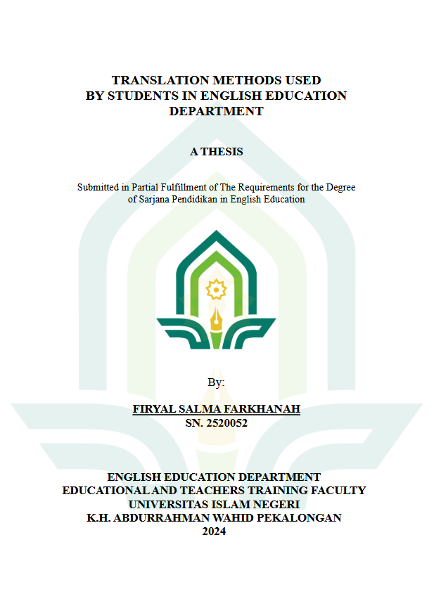 Translation Methods Used By Students In English Education Department