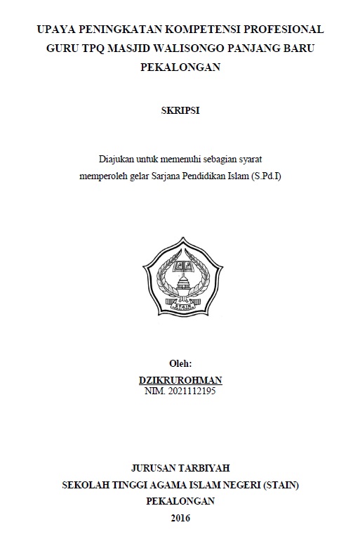 Upaya Peningkatan Kompetensi Profesional Guru TPQ Masjid Walisongo Panjang Baru Pekalongan