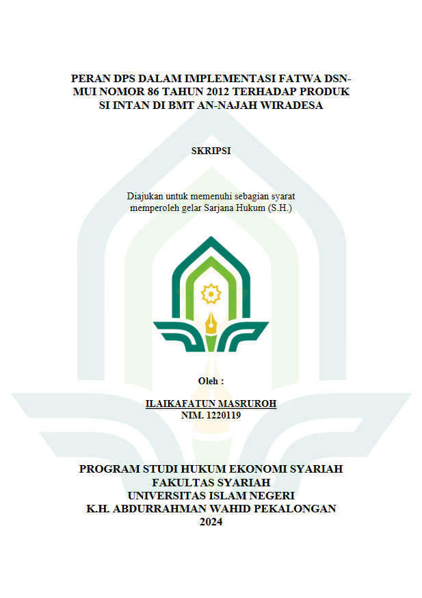 Peran DPS dalam implementasi fatwa DSN -MUI Nomor 86 Tahun 2012 terhadap produk si intan di BMT An-Najah Wiradesa