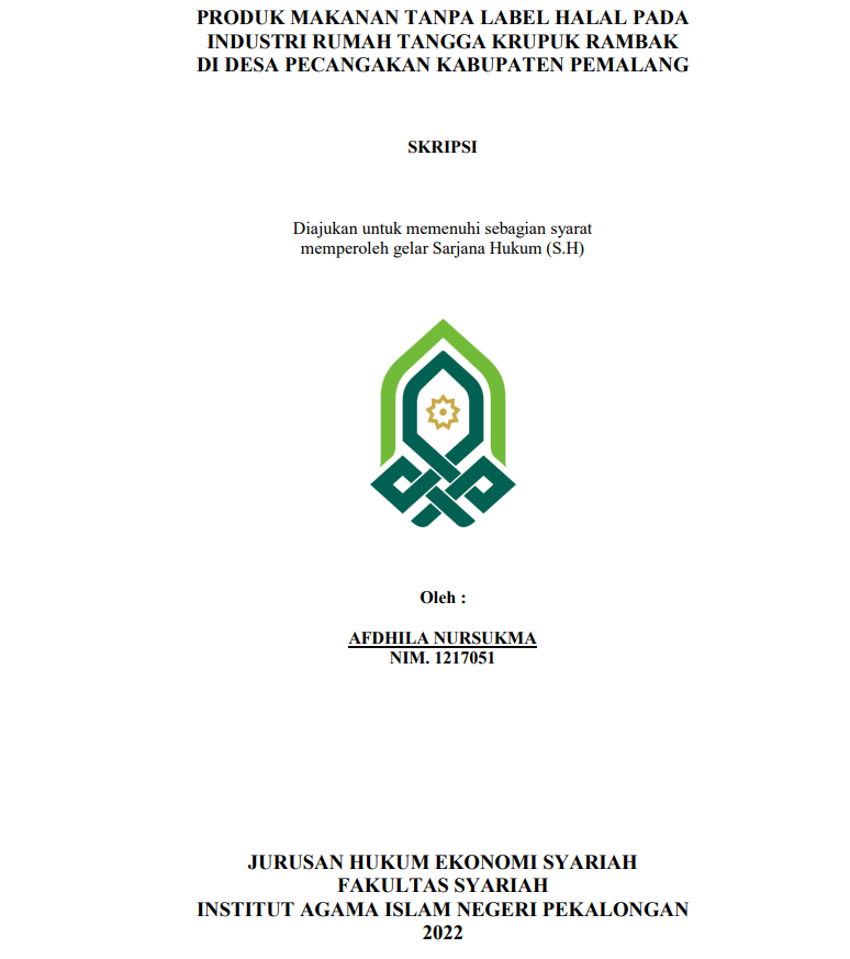 Produk Makanan Tanpa Label Halal pada Industri Rumah Tangga Krupuk Rambak di Desa Pecangakan Kabupaten Pemalang