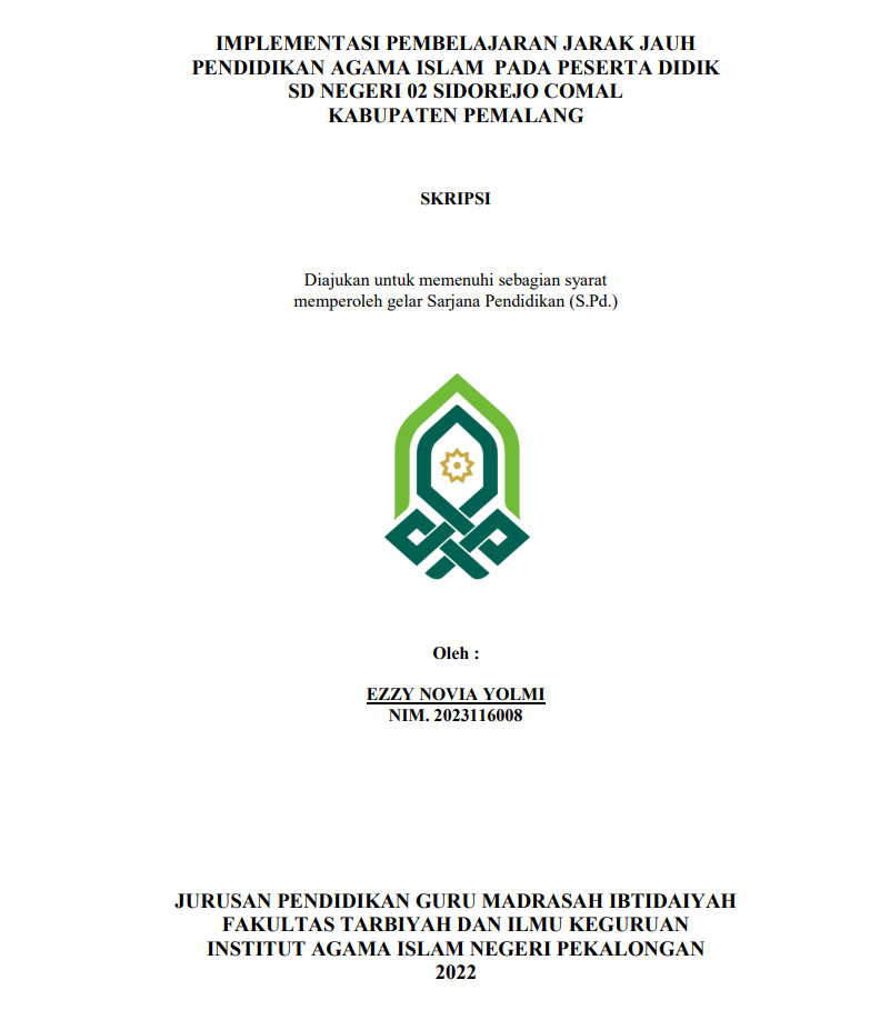 Implementasi Pembelajaran Jarak Jauh Pendidikan Agama Islam pada Peserta 02 Sidorejo Comal Kabupaten Pemalang