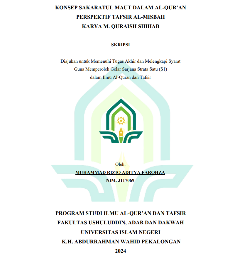 Konsep Sakaratul Maut Dalam Al-Qur'an Perspektif Tafsir Al-Misbah Karya M. Quraish Shihab